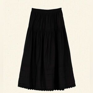Doen Black Sebastian Maxi Cotton Skirt